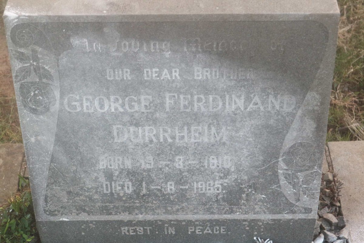DURRHEIM George Ferdinand 1910-1965
