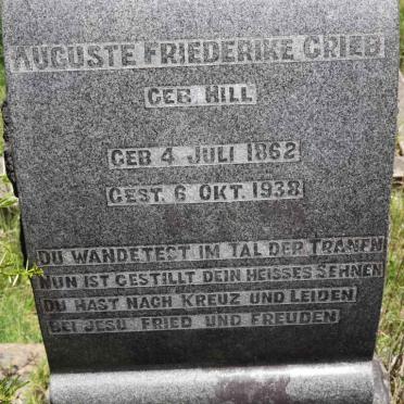 GRIEB Auguste Friederike nee HILL 1862-1938