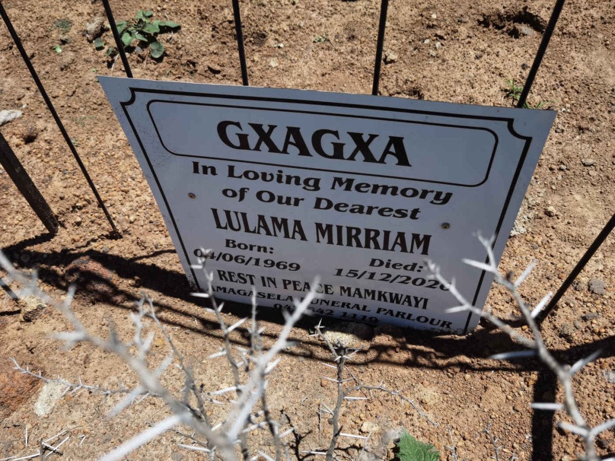 GXAGXA Lulama Mirriam 1969-2020