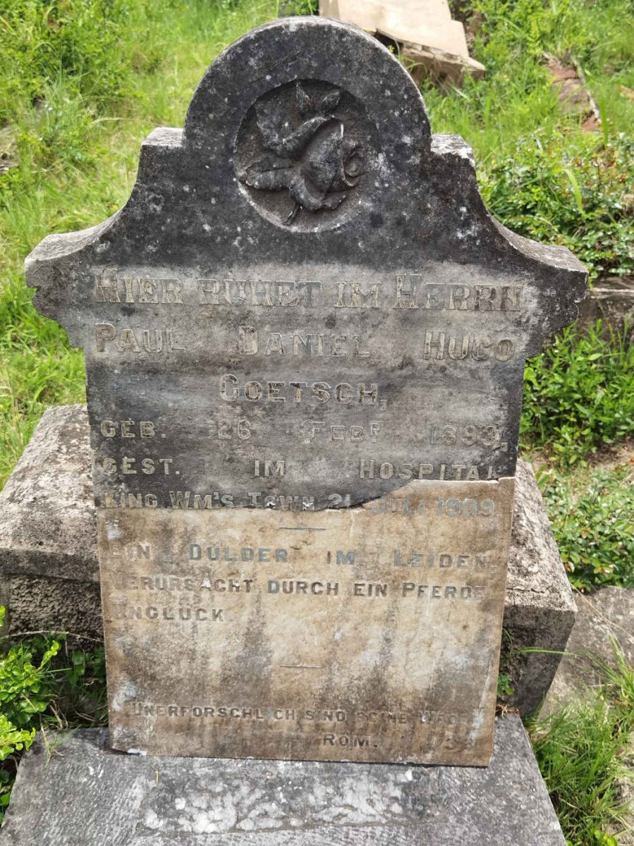 GOETSCH Paul Daniel Hugo 1890-1909