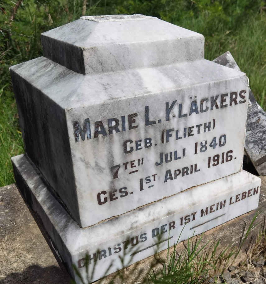 KLACKERS Marie L. nee FLIETH 1840-1916