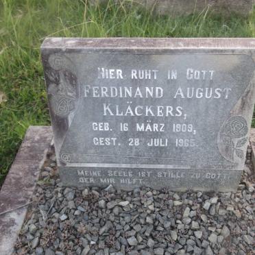 KLACKERS Ferdinand August 1909-1965