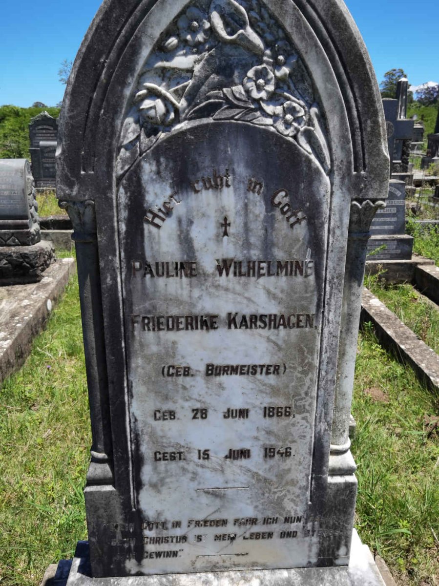 KARSHAGEN Pauline Wilhelmine Friederike nee BURMEISTER 1866-1946