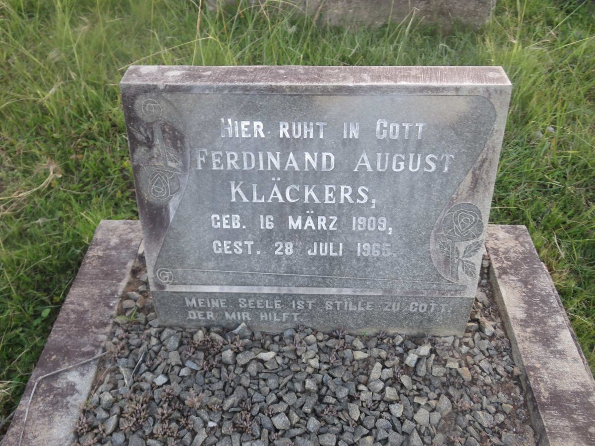KLACKERS Ferdinand August 1909-1965