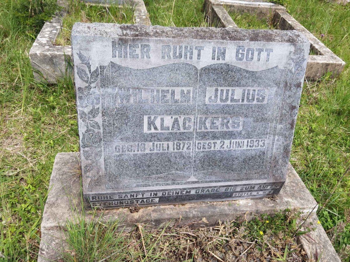 KLACKERS Wilhelm Julius 1872-1933