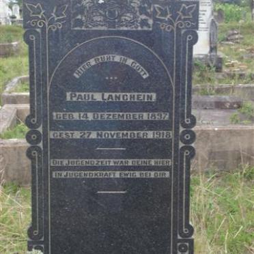 LANGHEIN Paul 1897-1918