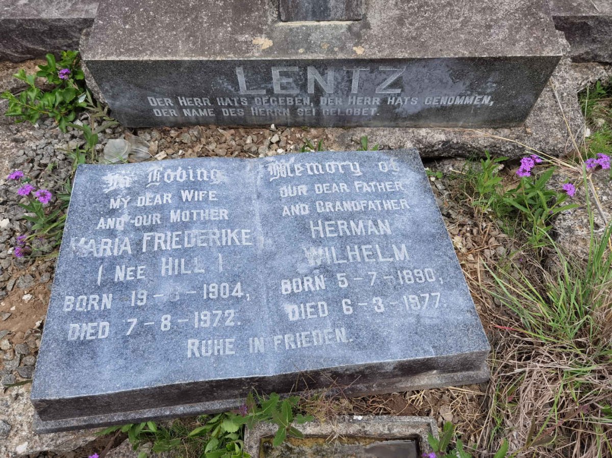 LENTZ Herman Wilhelm 1890-1977 &amp; Maria Friederike HILL 1904-1972