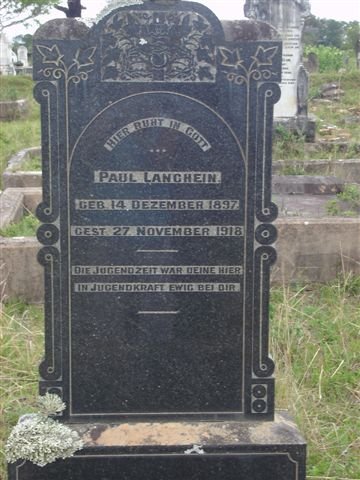 LANGHEIN Paul 1897-1918
