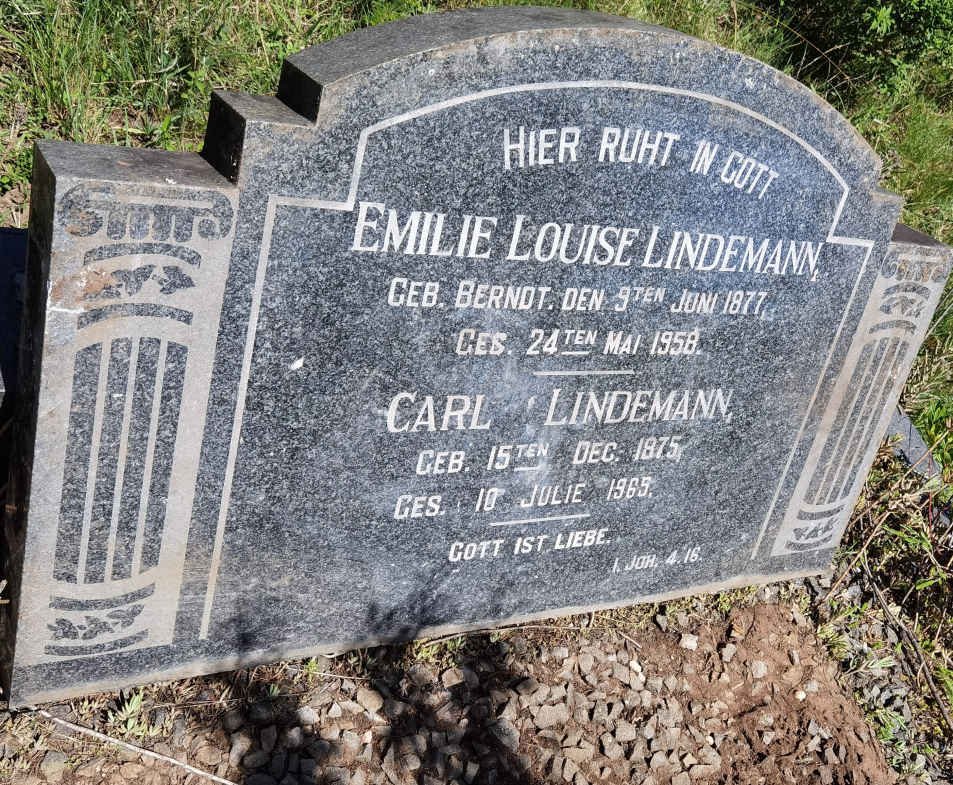 LINDEMANN Carl 1875-1969 &amp; Emilie Louise BERNDT 1877-1958