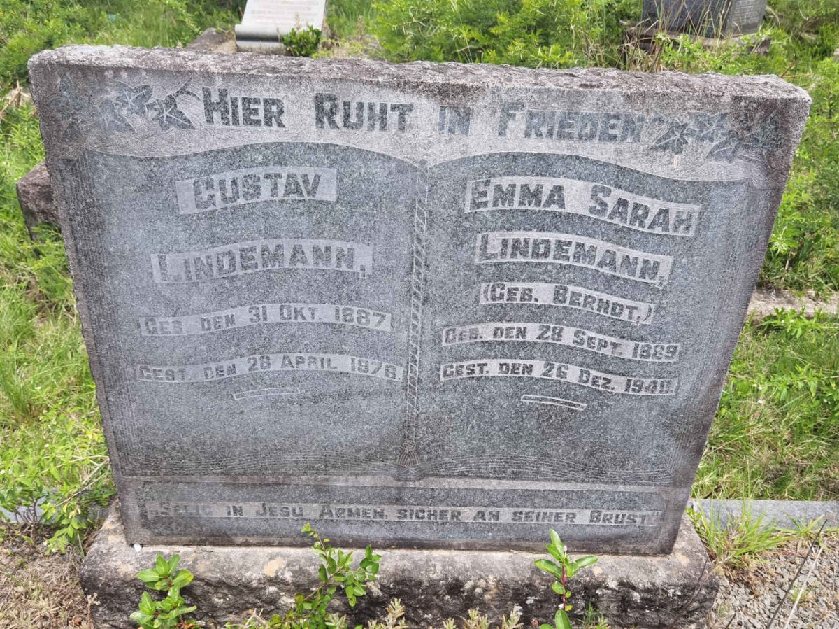 LINDEMANN Gustav 1887-1976 &amp; Emma Sarah BERNDT 1889-1940