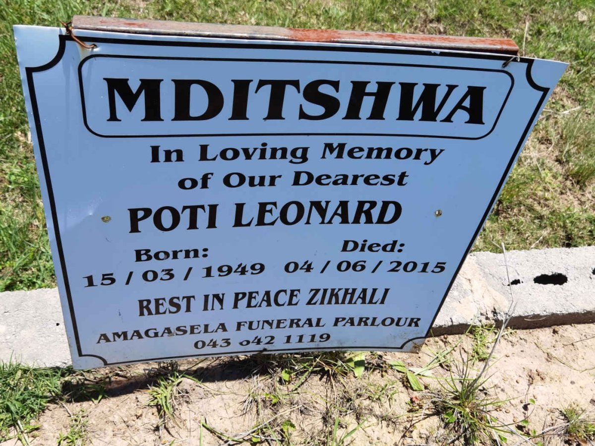MDITSHWA Poti Leonard 1949-2015
