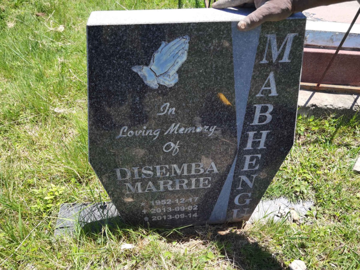 MABHENGE Disemba Marrie 1952-2013