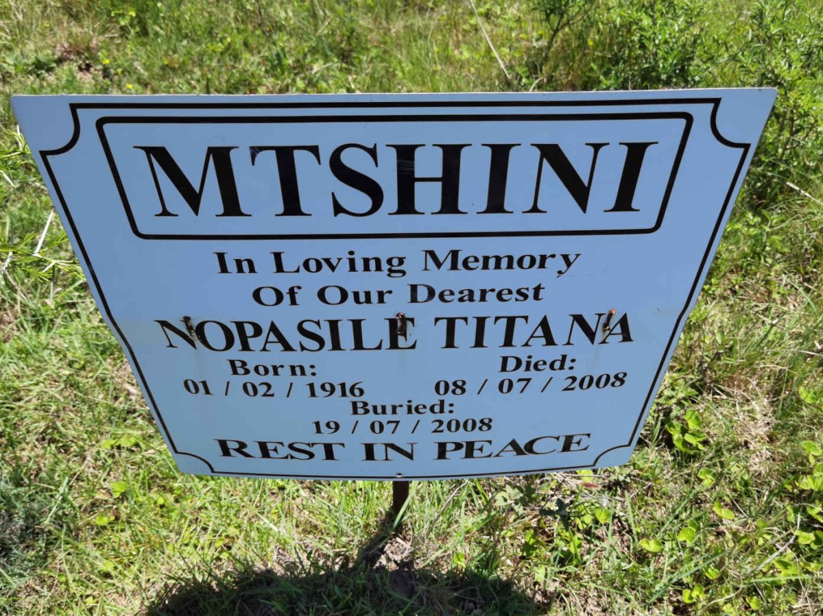 MTSHINI Nopasile Titana 1916-2008
