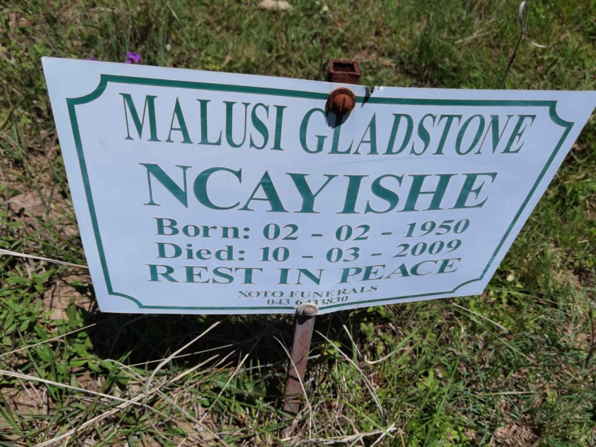 NCAYISHE Malusi Gladstone 1950-2009