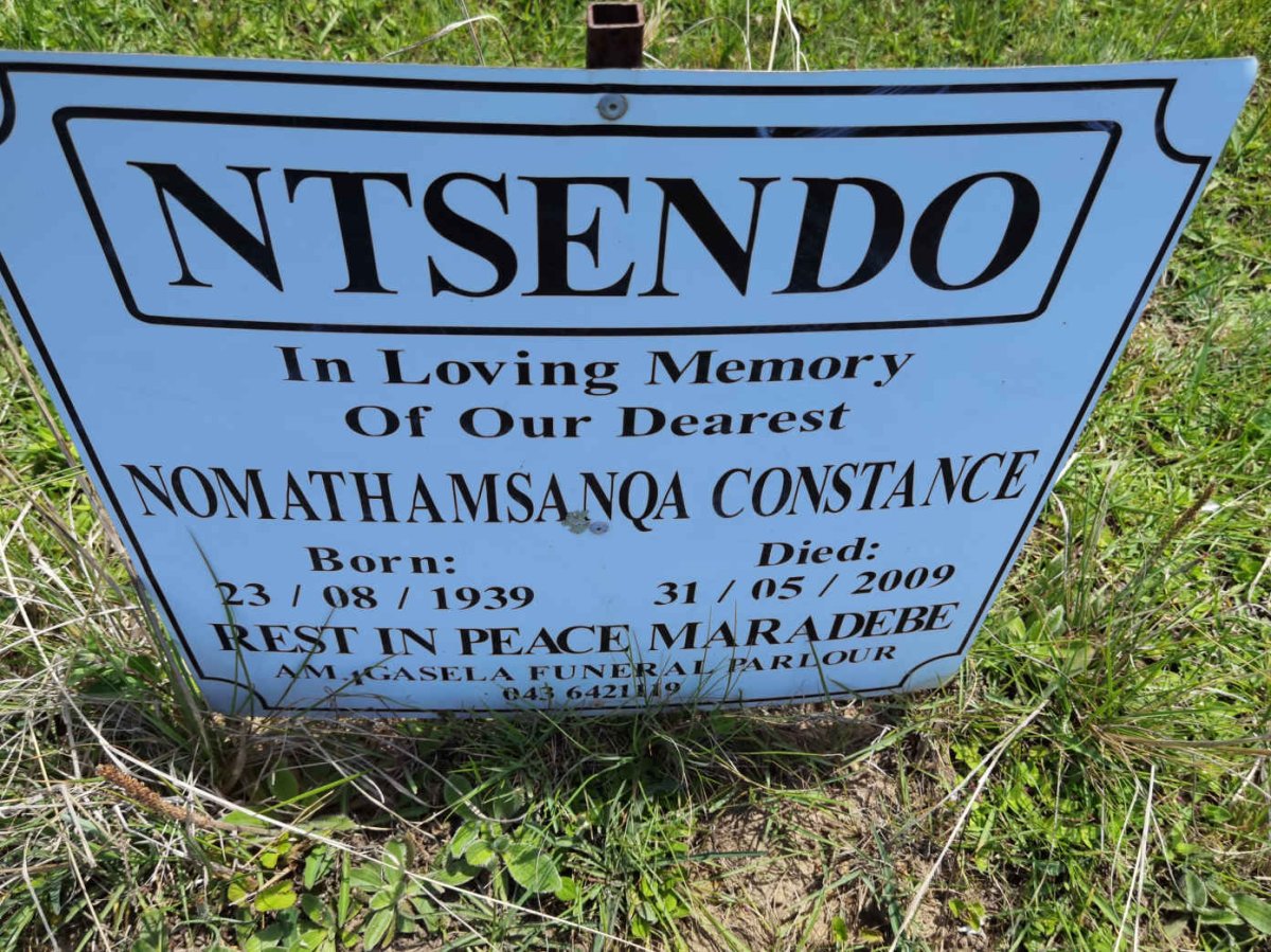 NTSENDO Nomathamsanqa Constance 1939-2009