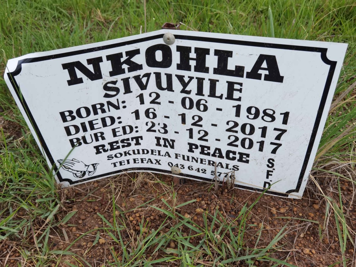 NKOHLA Sivuyile 1981-2017