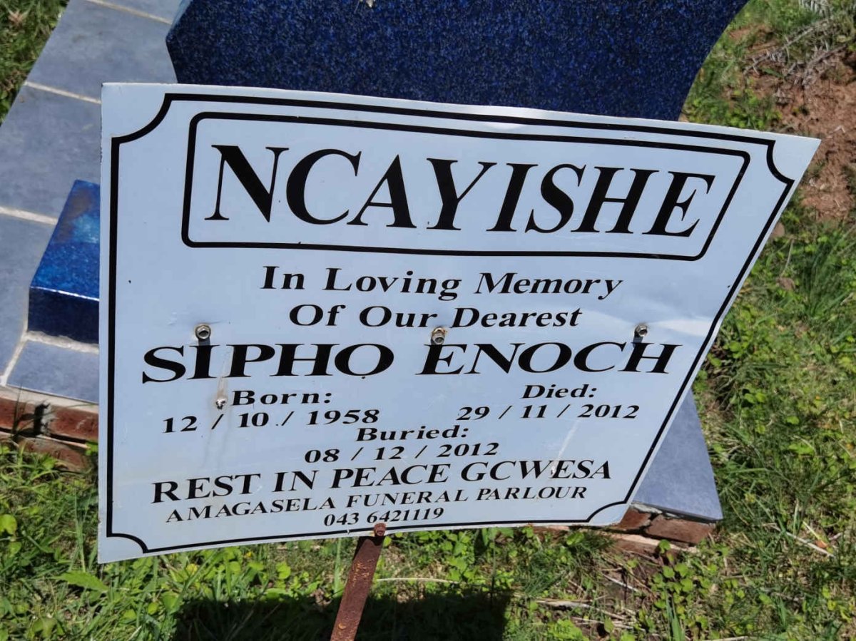 NCAYISHE Sipho Enoch 1958-2012