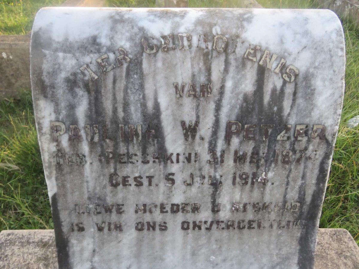 PETZER Pauline W. nee PESCHKIN 1874-1914