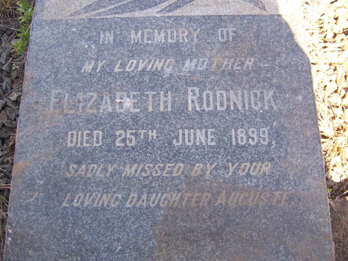 RODNICK Elizabeth -1899