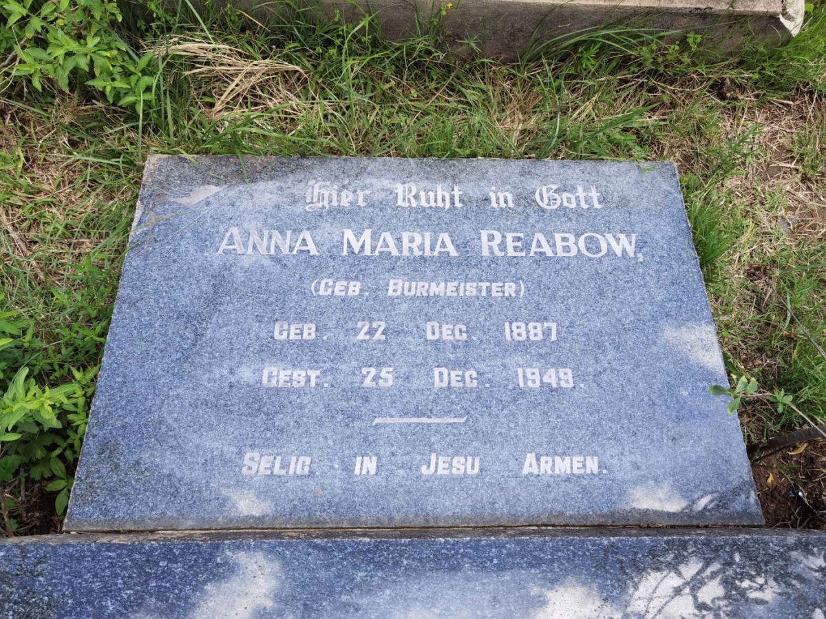 REABOW Anna Maria nee BURMEISTER 1887-1949