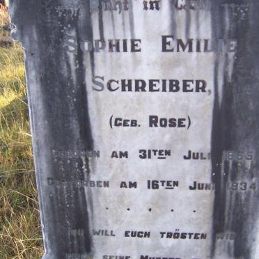 SCHREIBER Sophie Emilie nee ROSE 1865-1934
