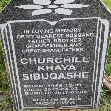 SIBUQASHE Churchill Khaya 1956-2017