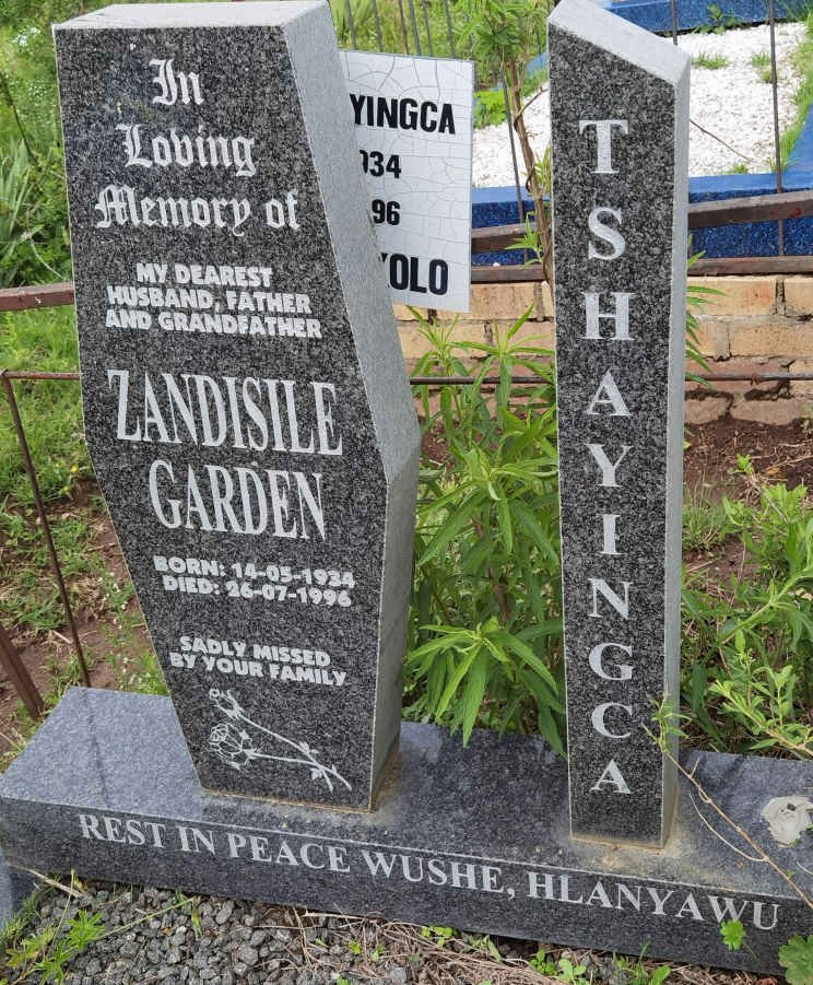 TSHAYINGCA Zandisile Garden 1934-1996