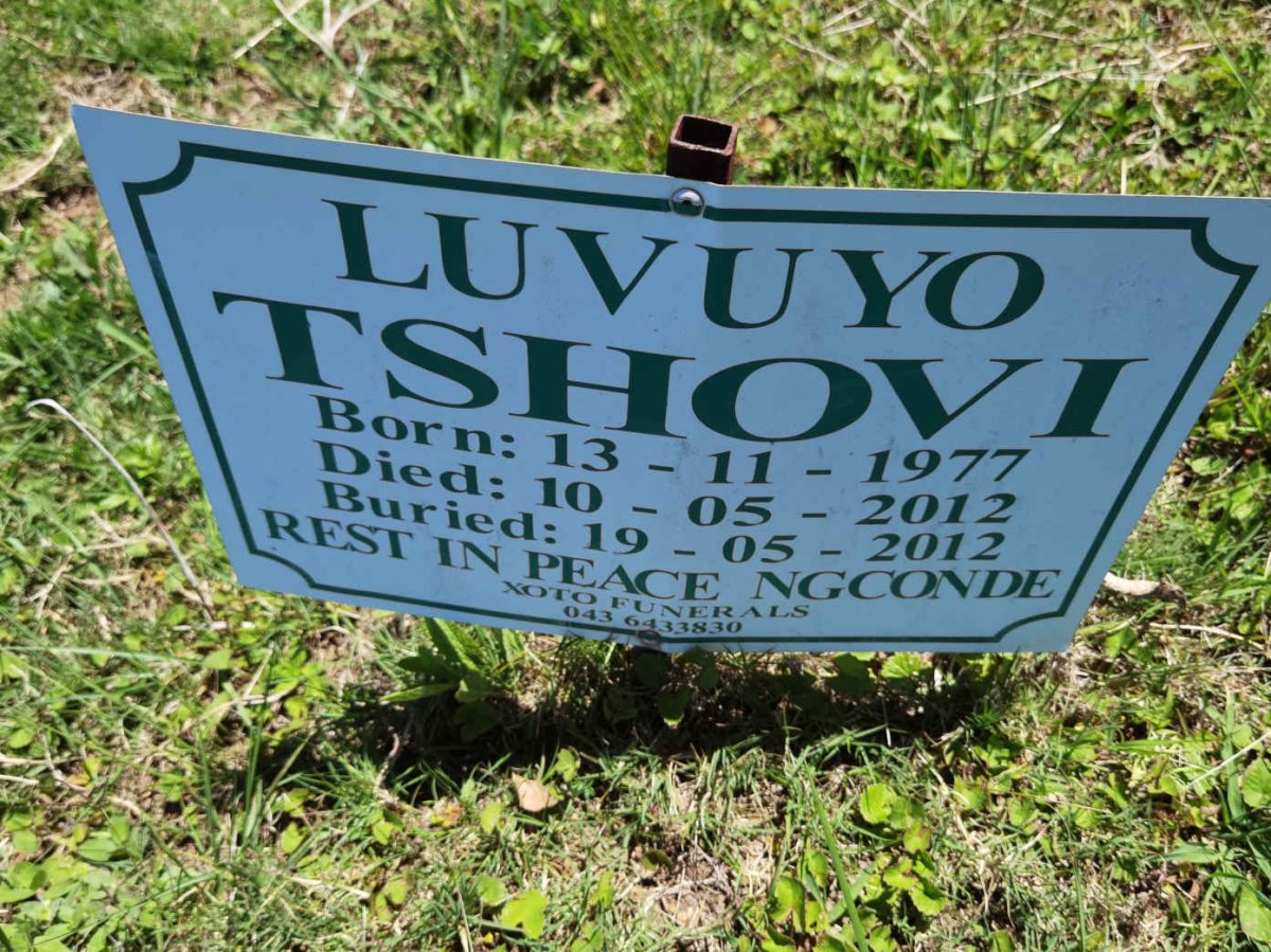 TSHOVI Luvuyo 1977-2012