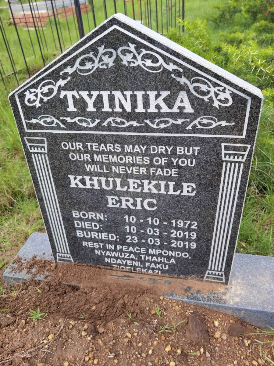 TYINIKA Khulekile Eric 1972-2019