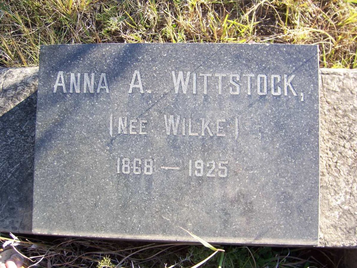 WITTSTOCK Anna A. nee WILKE 1868-1925