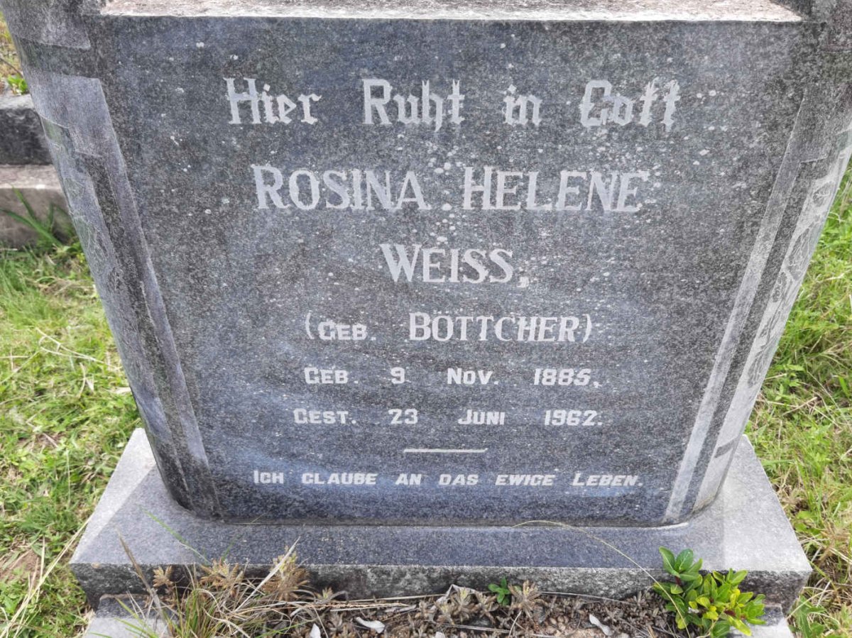 WEISS Rosina Helene nee BOTTCHER 1885-1962