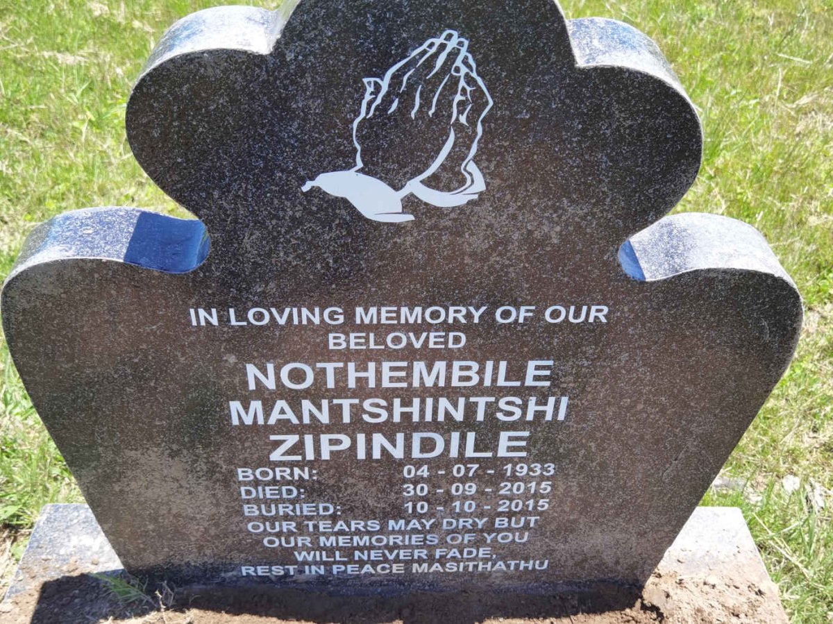 ZIPINDILE Nothembile Mantshintshi 1933-2015