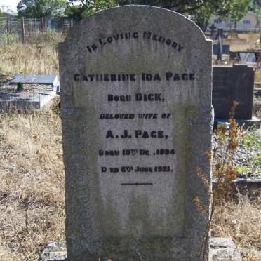PAGE Catherine Ida nee DICK 1894-1921
