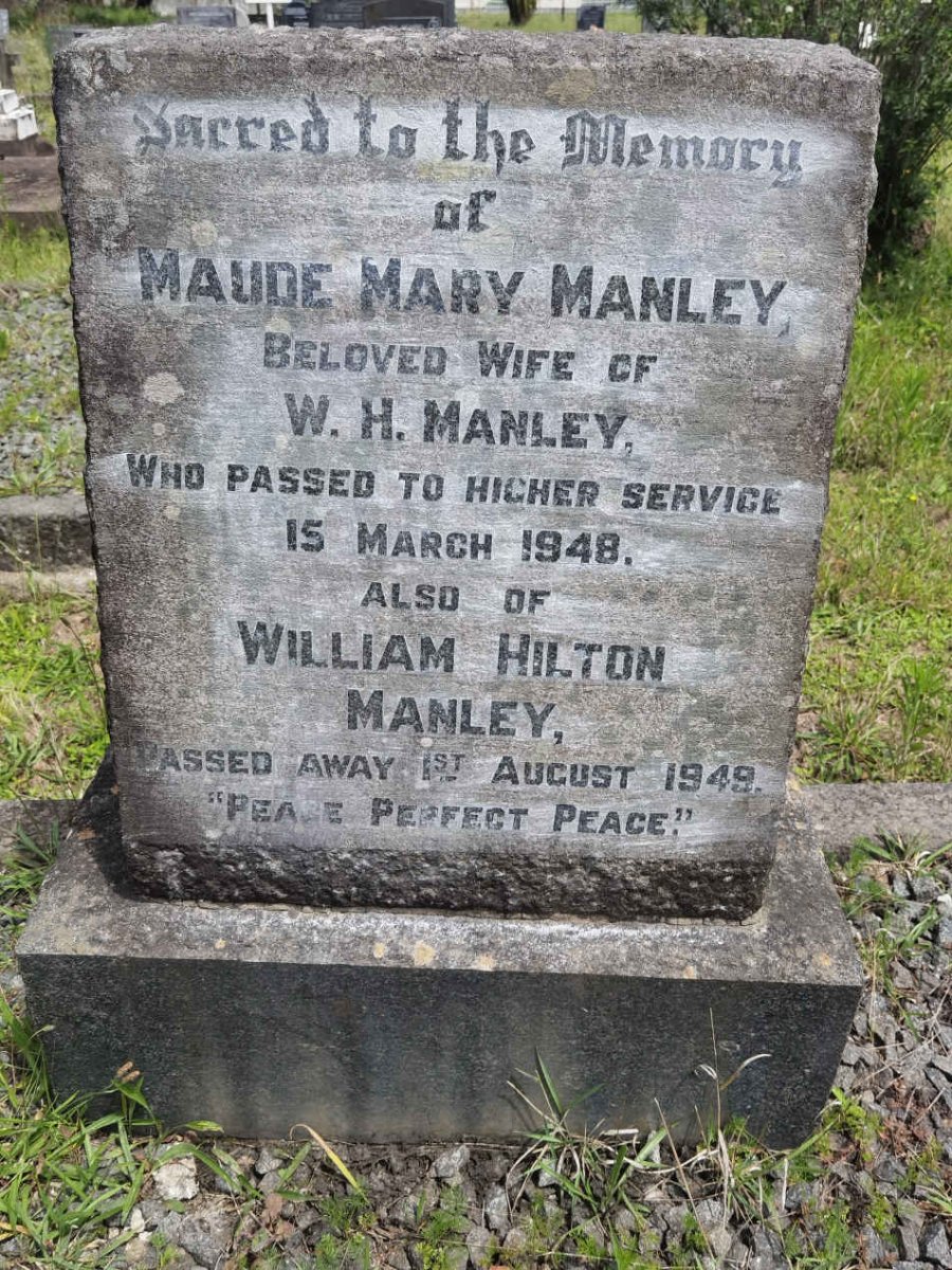 MANLEY William Hilton -1949 &amp; Maude Mary -1948