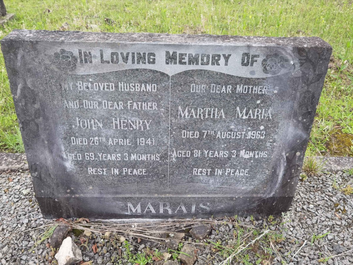 MARAIS John Henry -1941 &amp; Martha Maria -1963