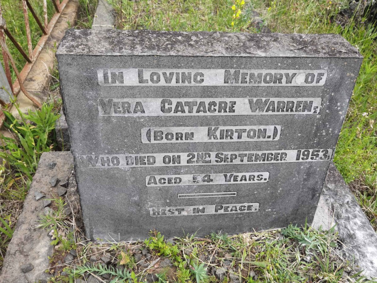 WARREN Vera Gatacre nee KIRTON -1953