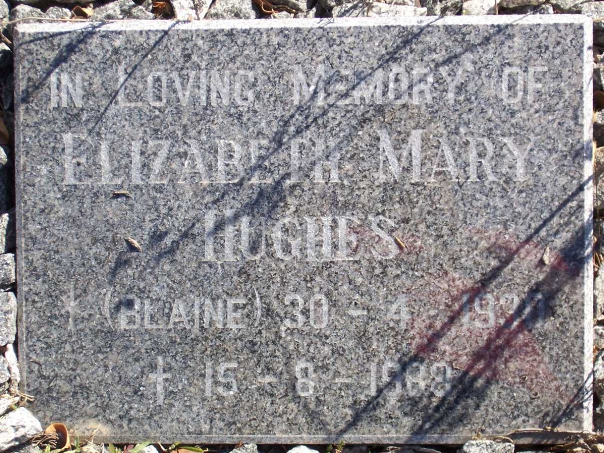 HUGHES Elizabeth Mary nee BLAINE 1930-1988