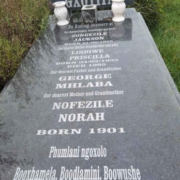 GXOYIYA Zongezile Jackson 1925- &amp; Lindiwe Priscilla 1932-1985 :: GXOYIYA George Mhlaba &amp; Nofezile Norah 1901-