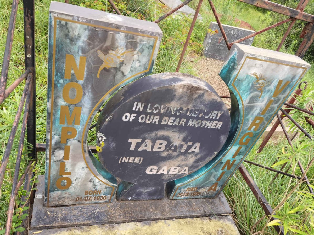 TABATA Nompilo Virginia nee GABA 1930-1998