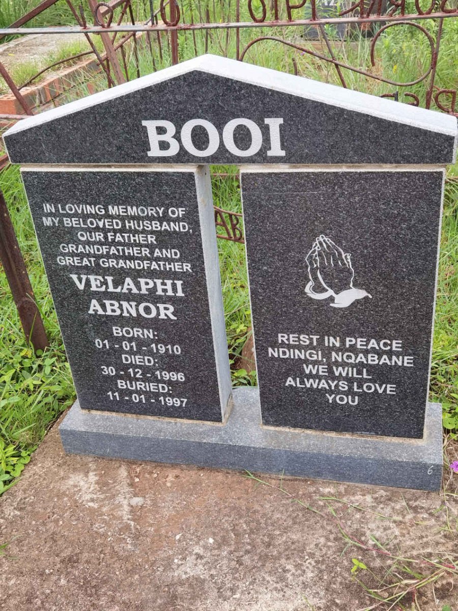BOOI Velaphi Abnor 1910-1996