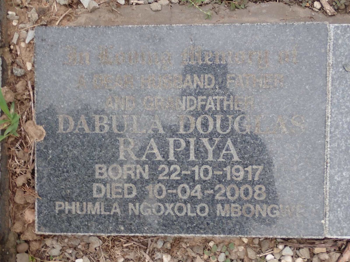 RAPIYA Dabula Douglas 1917-2008 