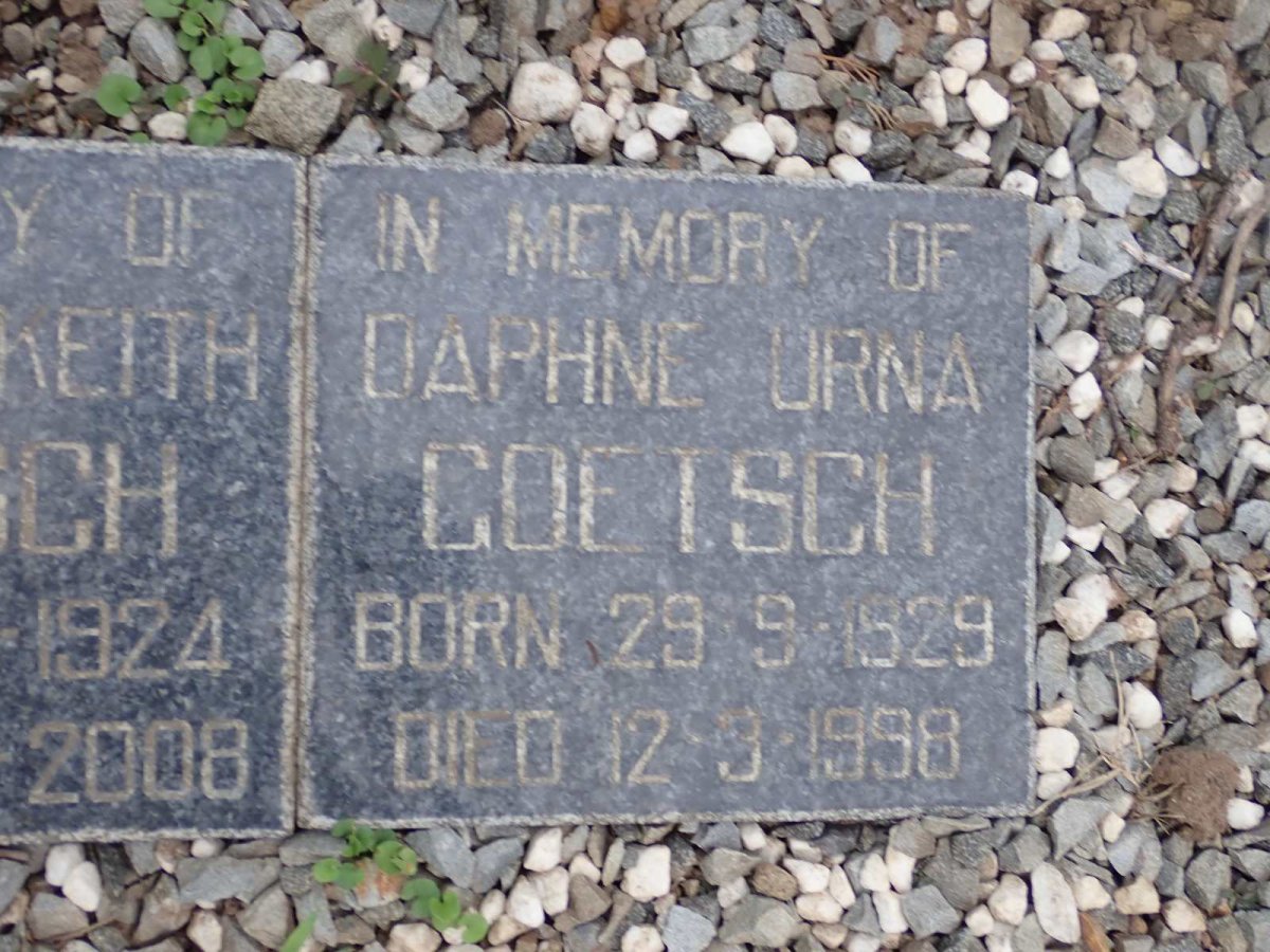 GOETSCH Daphne Urna 1929-1998