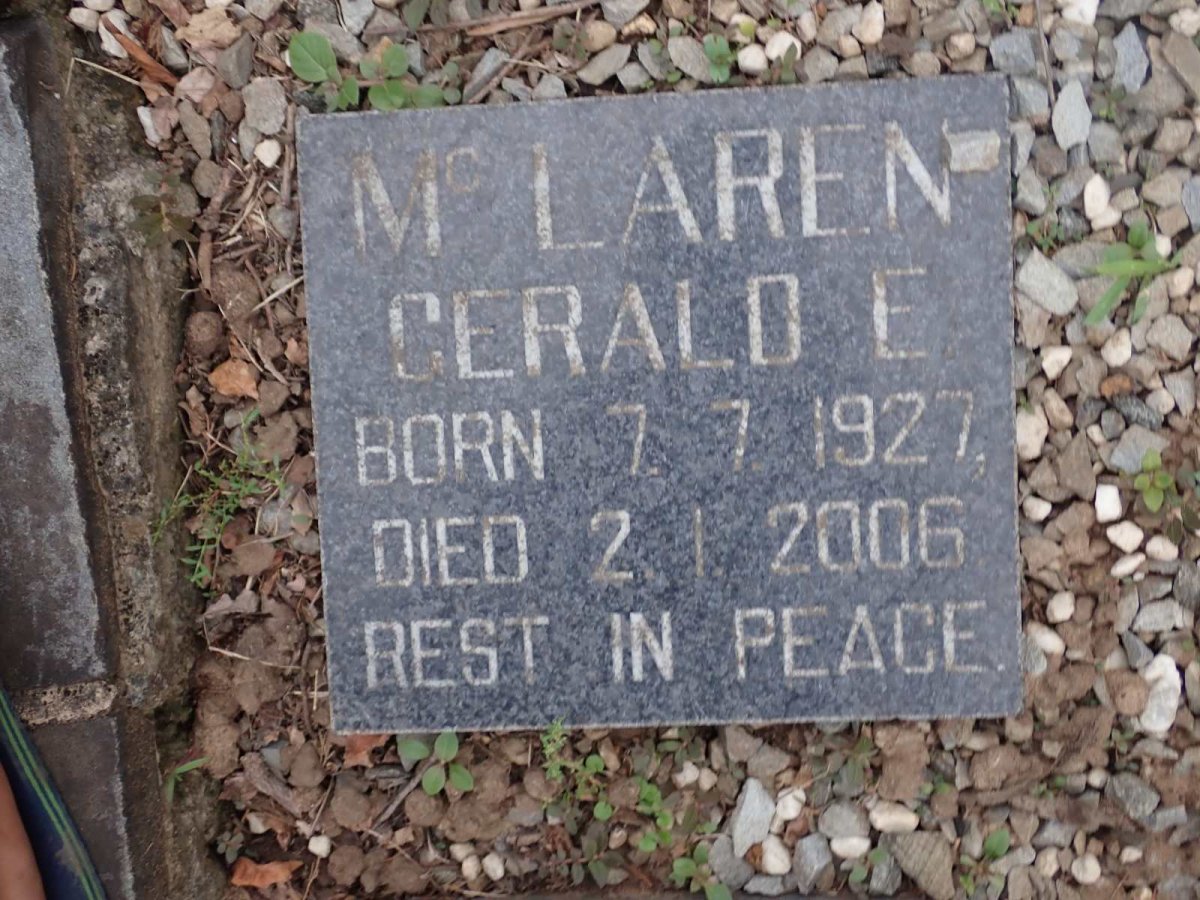 MCLAREN Gerald E. 1927-2006