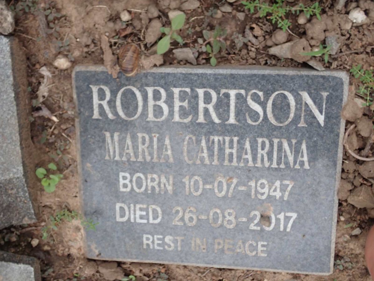 ROBERTSON Maria Catharina 1947-2017