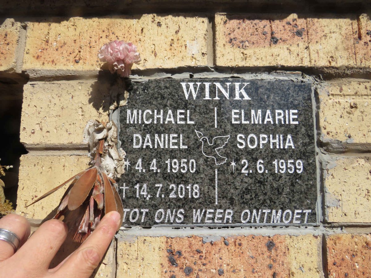 WINK Michael Daniel 1950-2018 &amp; Elmarie Sophia 1959-