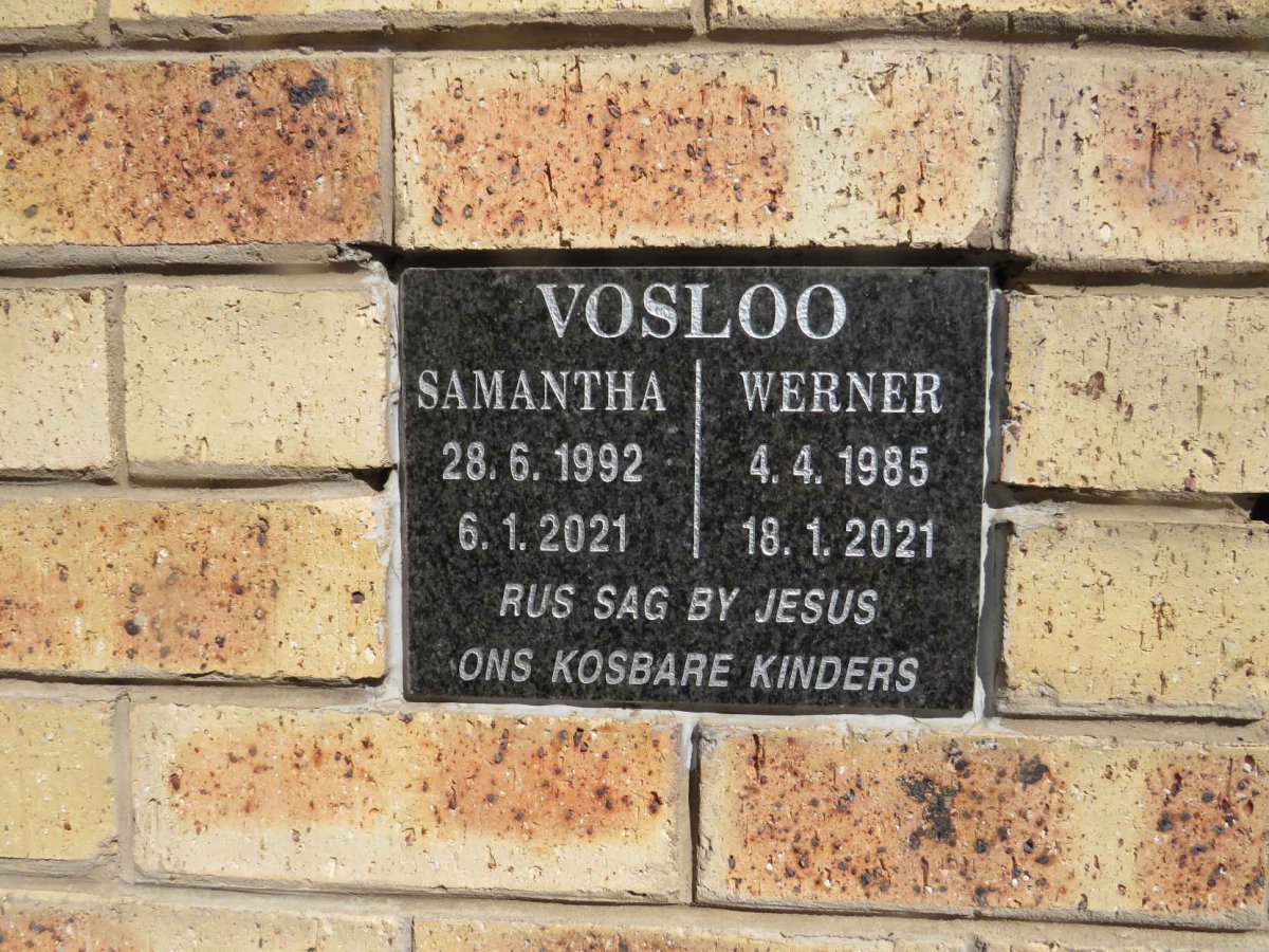 VOSLOO Werner 1985-2021 &amp; Samantha 1992-2021