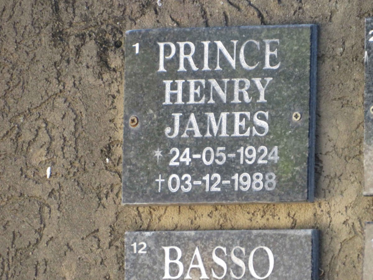 PRINCE Henry James 1924-1988