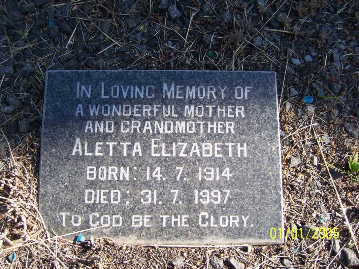 ? Aletta Elizabeth 1914-1997