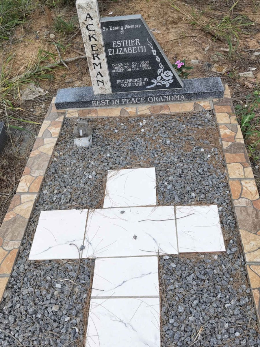 ACKERMAN Esther Elizabeth 1903-1989