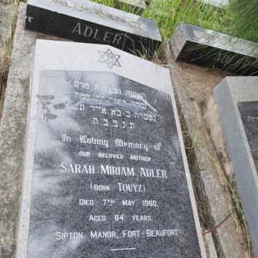 ADLER Sarah Miriam nee TOUYZ -1980